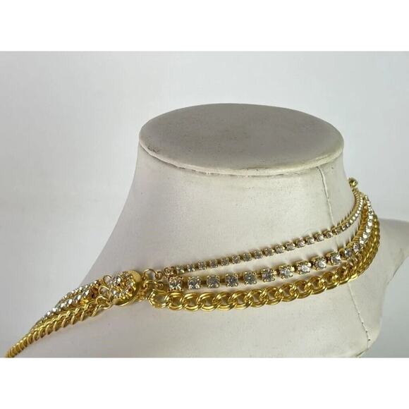 Lunch At the Ritz Heart Necklace & Earring Set Gold Tone Signed Vintage RARE Art - Picture 7 of 14